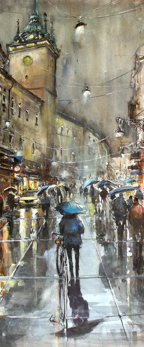 Rainy scene in Brno by Maximo Damico