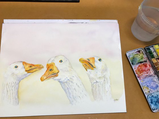 Three geese