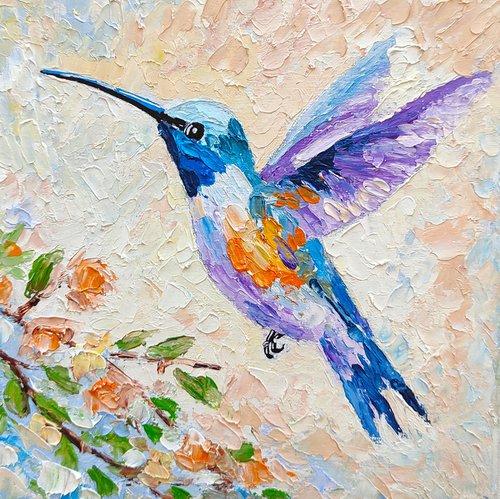 Hummingbird Painting Bird Art by Yulia Berseneva