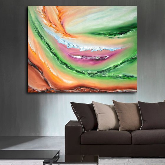 Visionary, LARGE XXL, 100x80 cm, Original abstract oil painting