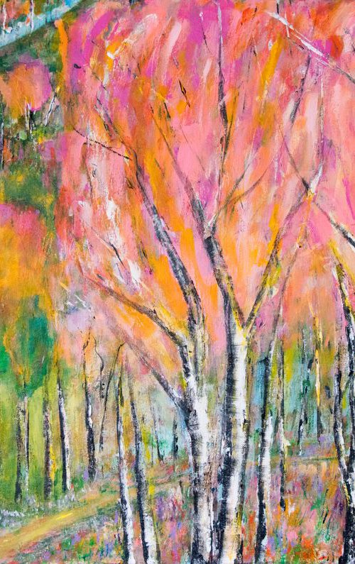 Woodland, Original abstract painting, texture, Ready to hang by WanidaEm by WanidaEm