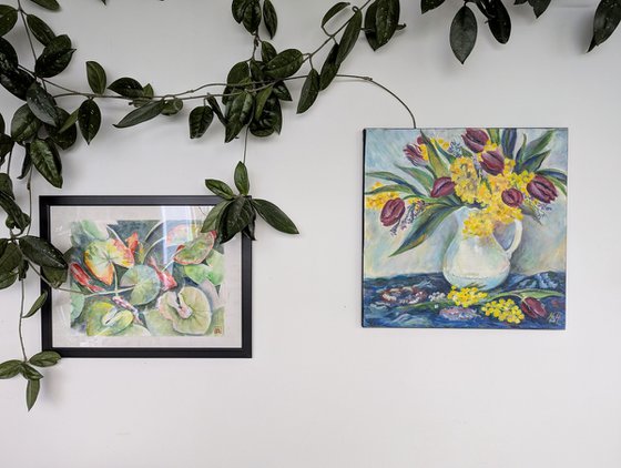 tulips and mimosa