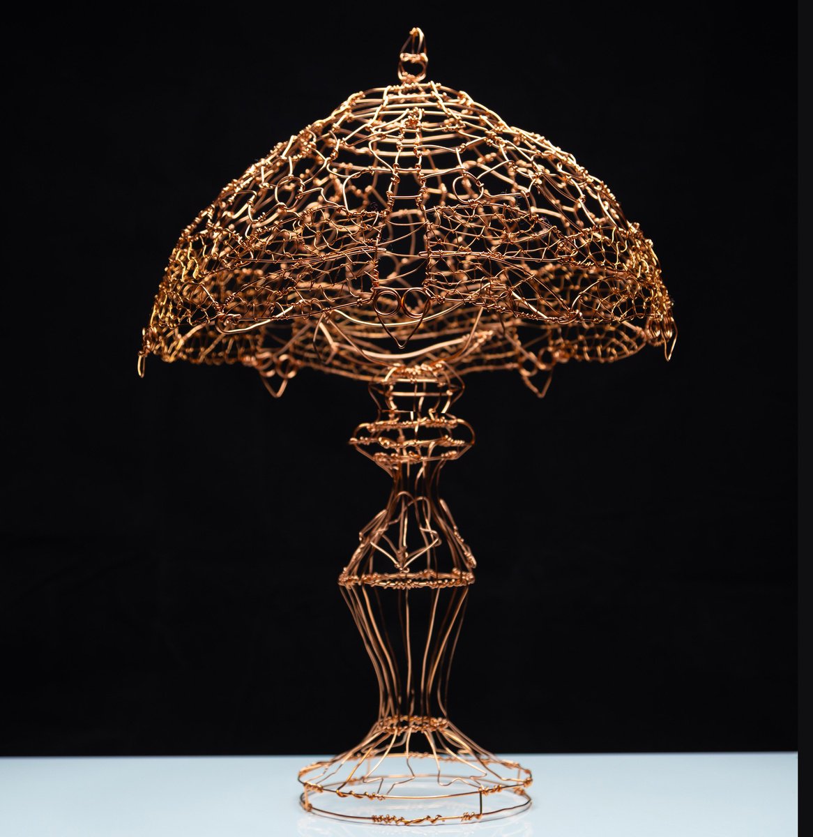 Expressive Still Life Sculpture By Jane Tilley, 11 X 16, Tiffany Lamp Copper Sculpture, Original Artwork