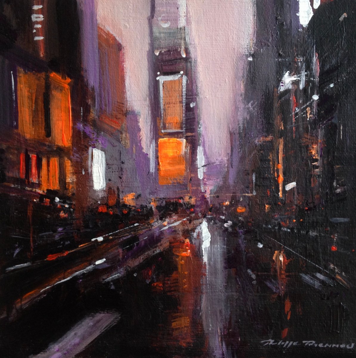 Times Square , N° 2733 By Philippe Perennou, 8 X 8, Artwork For Sale On Artfinder