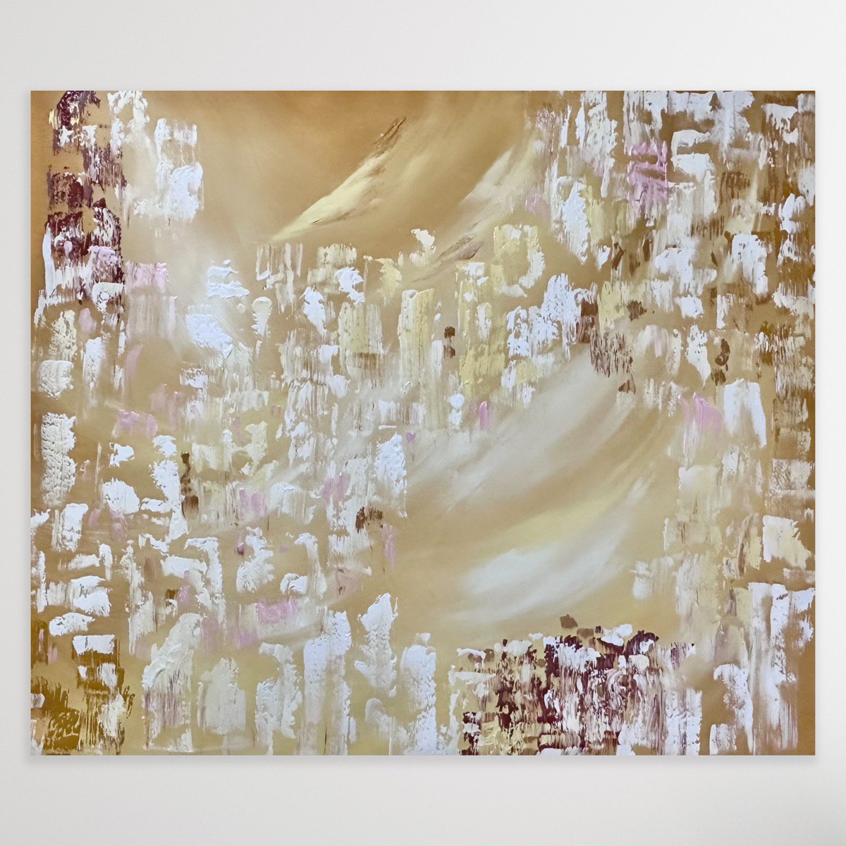 Organic Abstract Acrylic Painting By Alanah Jarvis, 65 X 55, Coastal Embrace, Original Artwork