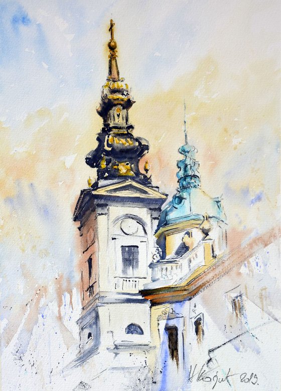 Two domes in light Beograd mal