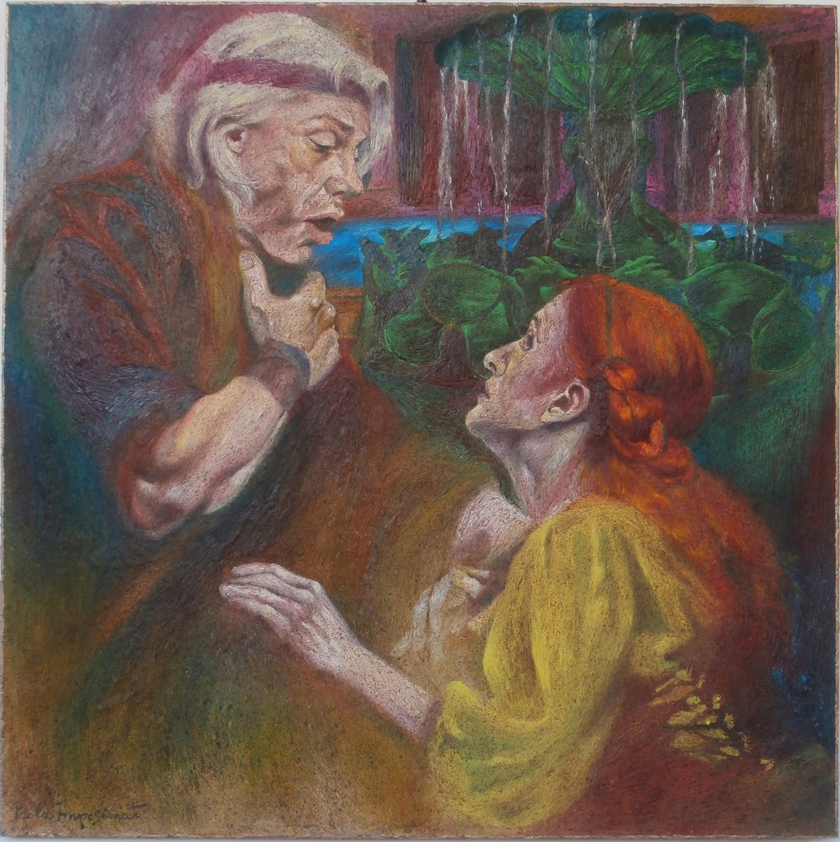 Expressive Portrait Oil Painting By Paola Imposimato, 24 X 24", Rigoletto, Original Artwork