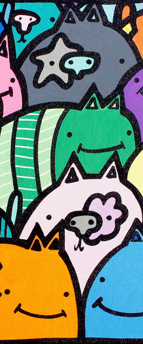 Happy Cats - Mini by Kev Munday