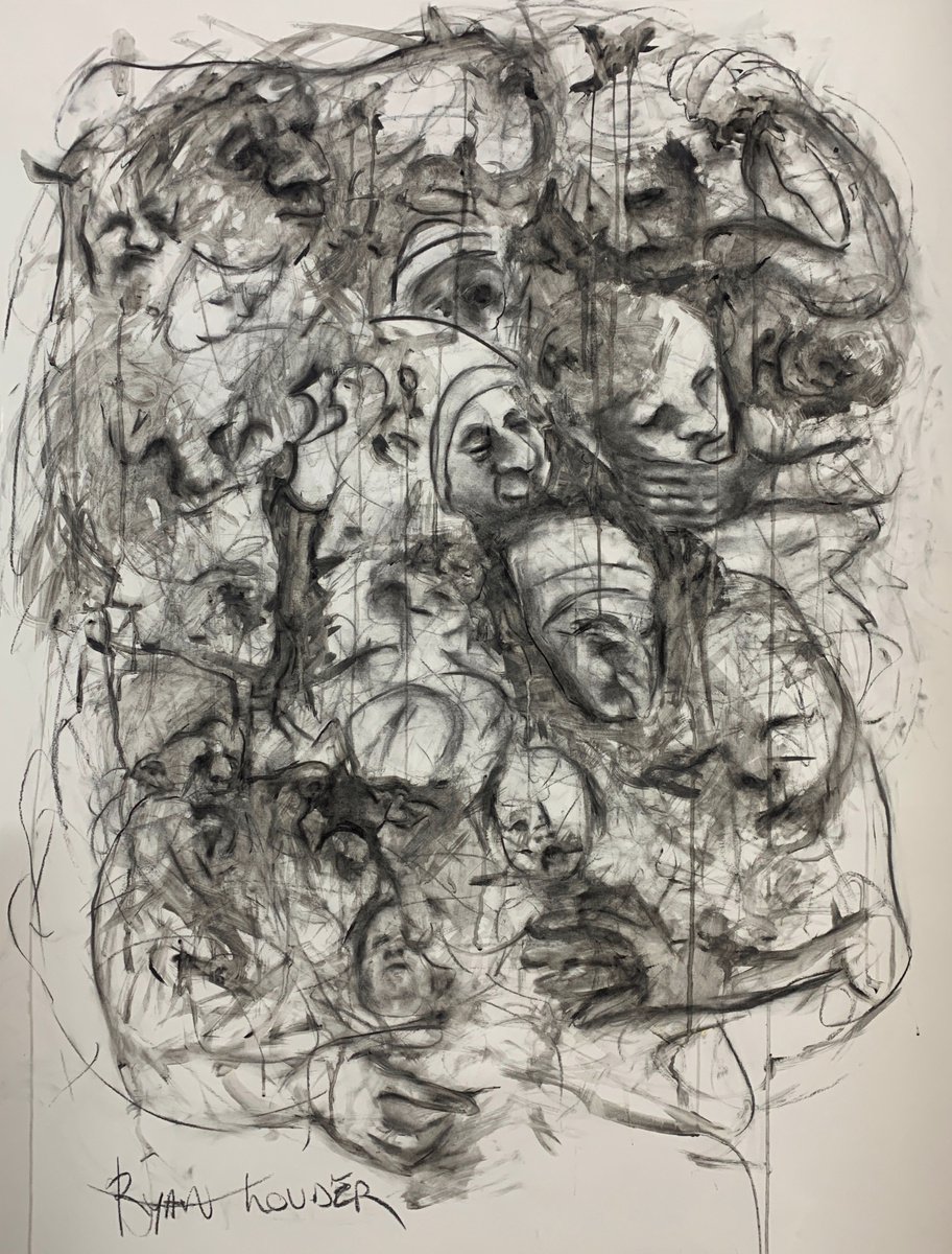 Expressive Charcoal Drawing , Holding On To Fairy Tales By Ryan Louder, 42 X 56, Artwork For Sale On Artfinder