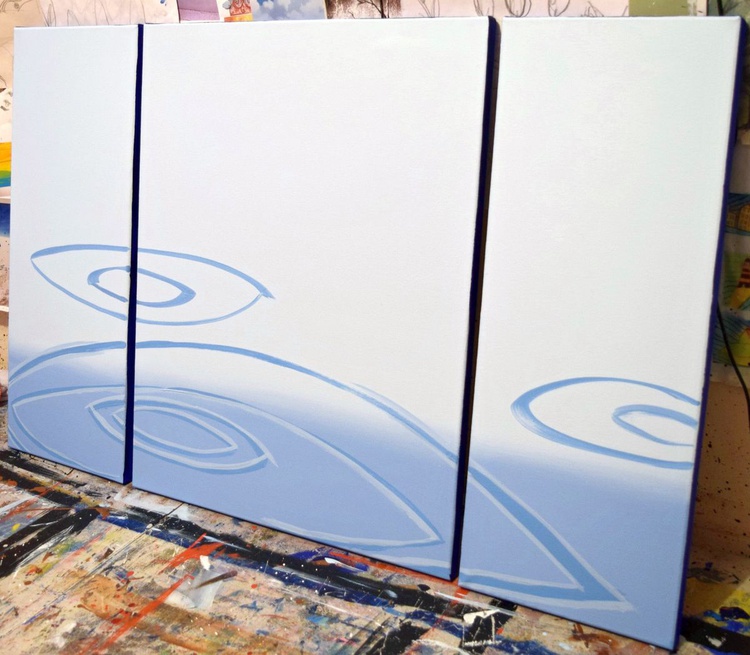 The Secret Of Blue Water 3 Panel Painting W Artfinder