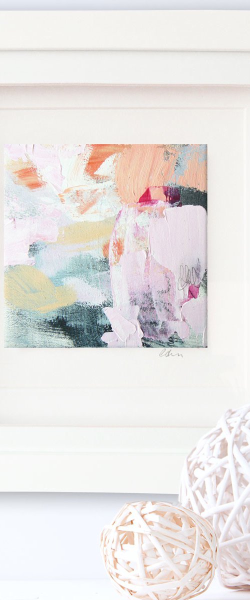 Framed ready to hang mini original abstract #226 by Carolynne Coulson