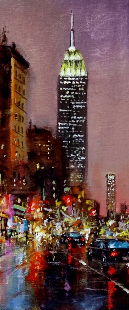 New York City in rainy night by Vishalandra Dakur