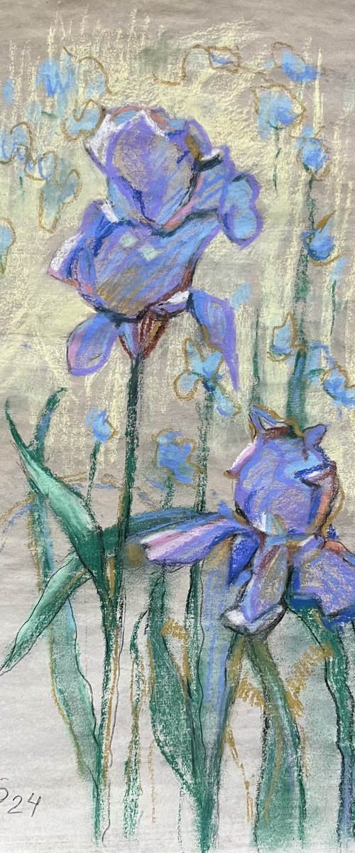 Blue irises, Ukraine artwork by Roman Sergienko