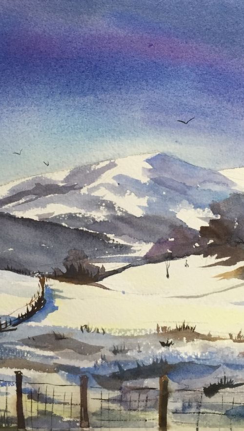 Snowy hills by Jing Chen