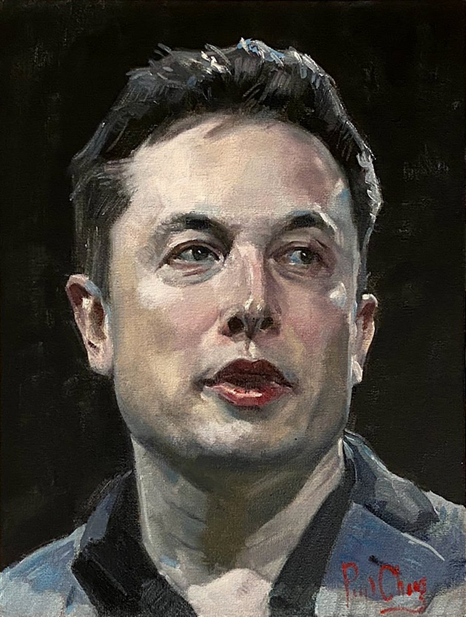 Elon Musk Portrait by Paul Cheng