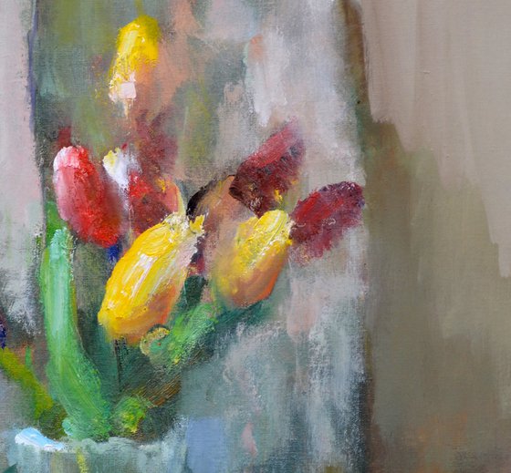 Still life with tulips