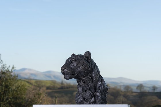 Leopard Portrait Bronze Resin