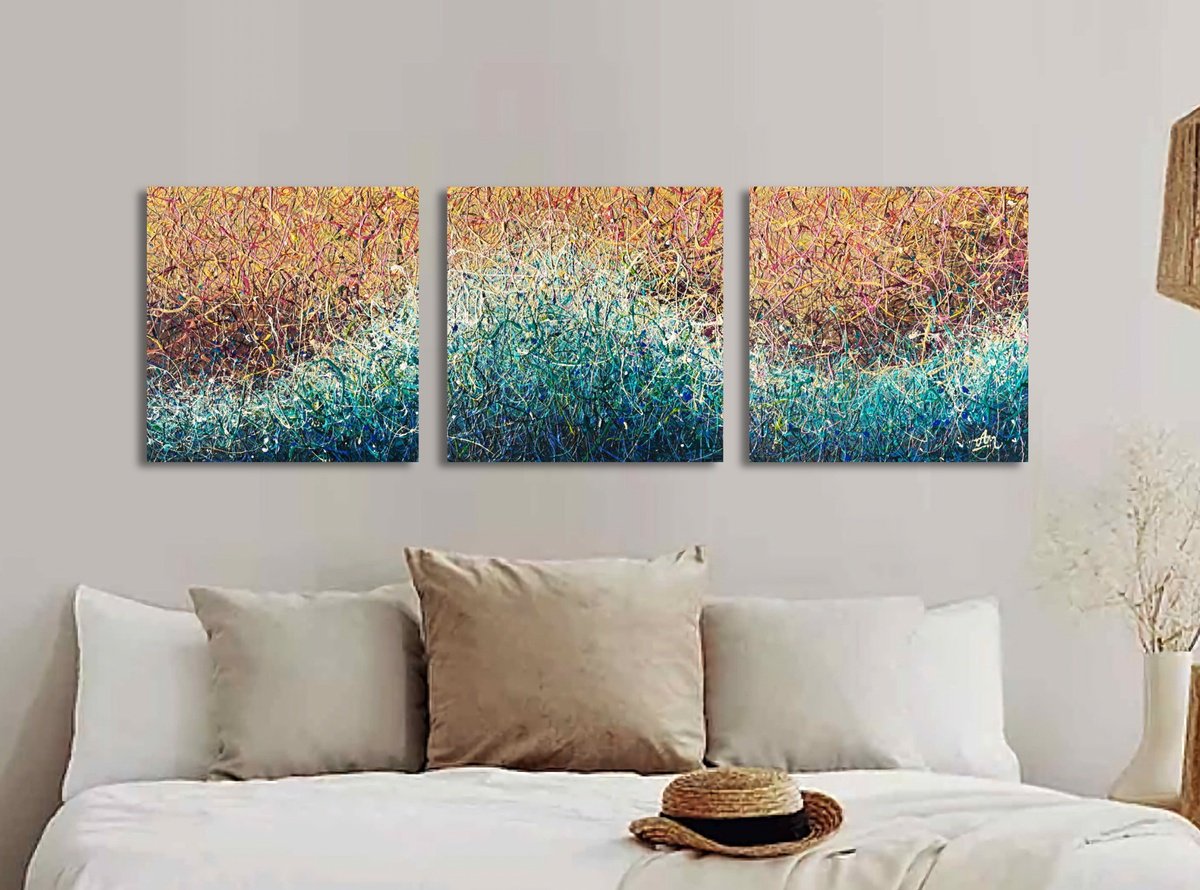 Impressionistic Landscape Acrylic Painting By Nadiia Antoniuk, 59 X 20", Always Choose Delight, Original Artwork