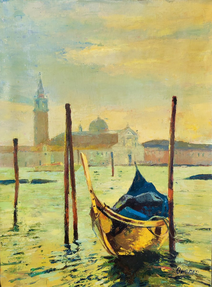 Impressionistic Landscape Oil Painting By Olga Onopko, 24 X 31", And Again Italy, Original Artwork