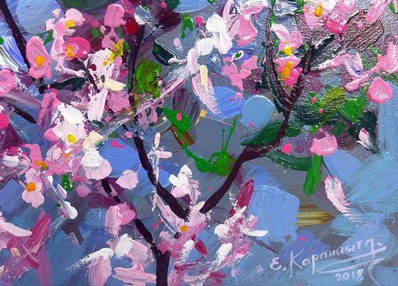 "Spring flowering" Acrylic painting