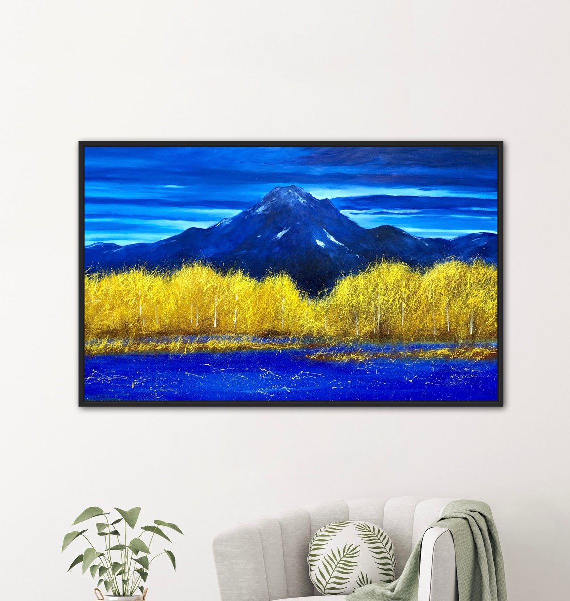 Impressionistic Landscape Oil Painting By Volodymyr Smoliak, 43 X 28", Golden Forest, Original Artwork