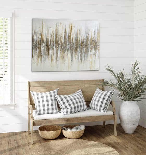 White and Gold Abstract Light