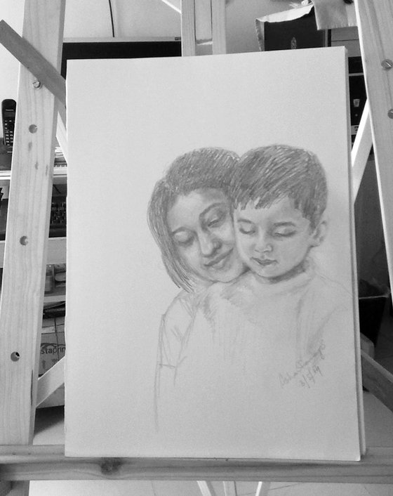 Mother and child sketch 4
