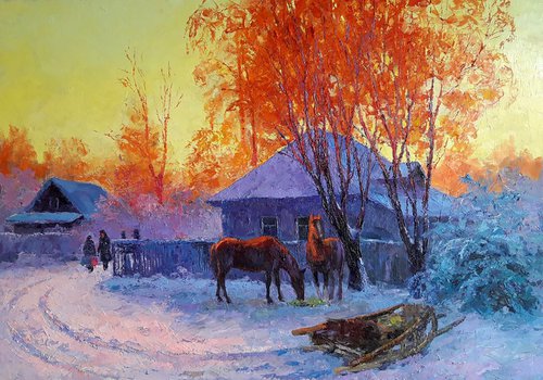 Winter evening by Boris Serdyuk