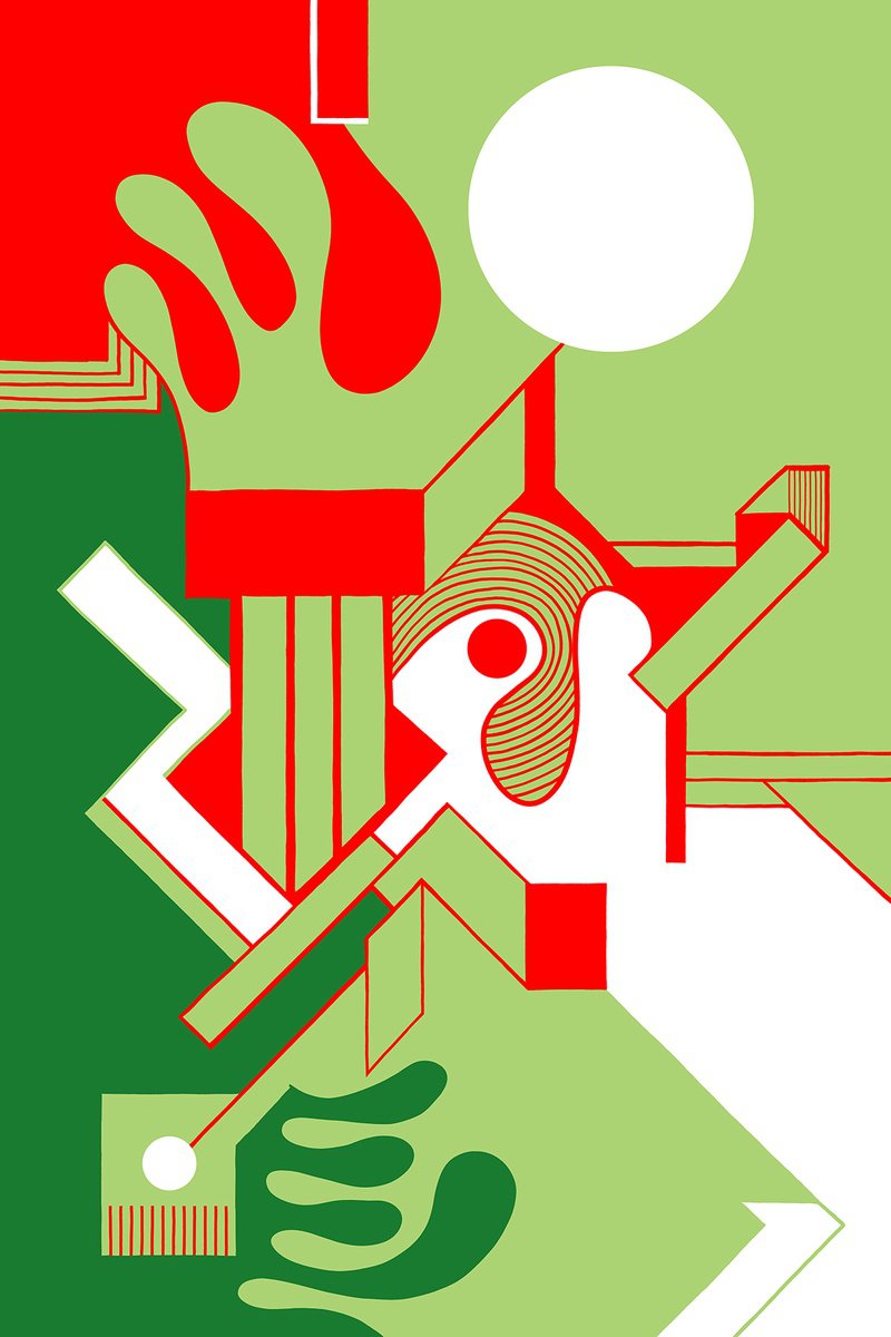 Abstract Still Life Giclee Print By Alasdair Willis, 16 X 23, Bibimbap, Original Artwork