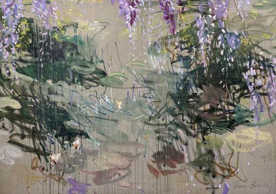 Wisteria over the pond