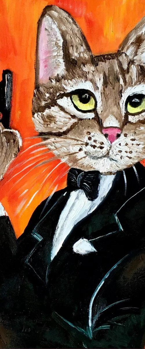 Cat James Bond by Olga Koval