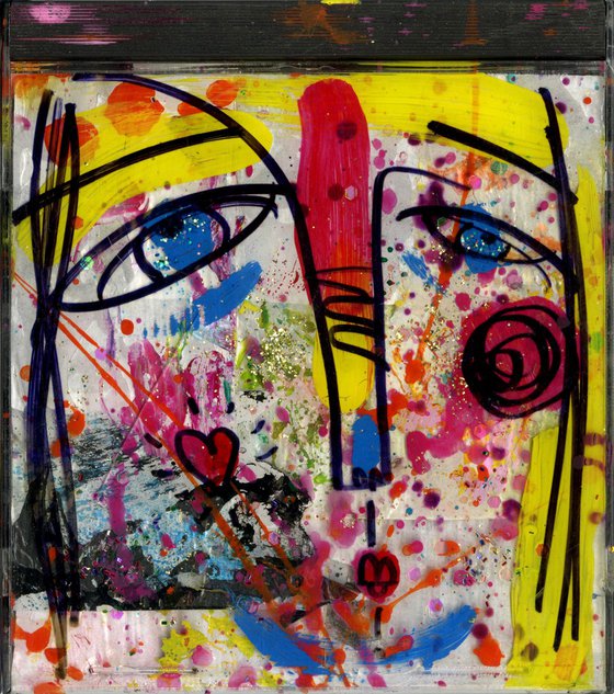 Mixed Media Funky Face 33