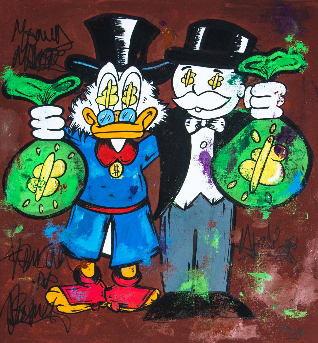 Good friends , good business ft. Monopoly Man Scrooge McDuck by Carlos Pun Art