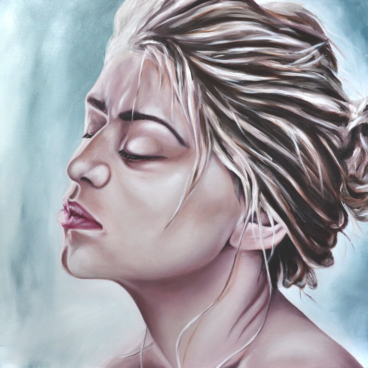 Impressionistic Portrait Oil Painting By Mullo Art, 24 X 24", In The Shadow Of Your Light, Original Artwork