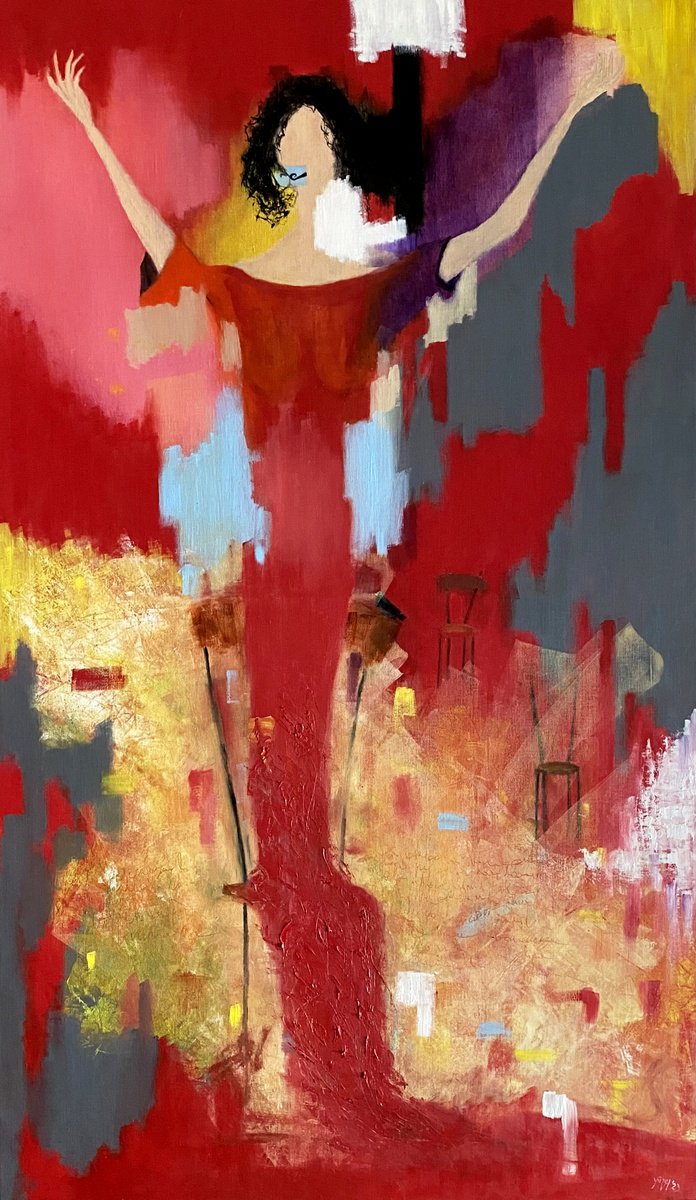Expressive Oil Painting , La Brava Attrice By YS?rei, 28 X 47, Artwork For Sale On Artfinder