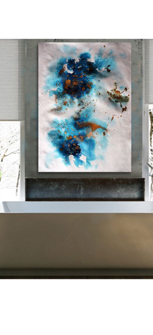 Blue feelings III / 76 cm x 56 cm by Anna Sidi-Yacoub