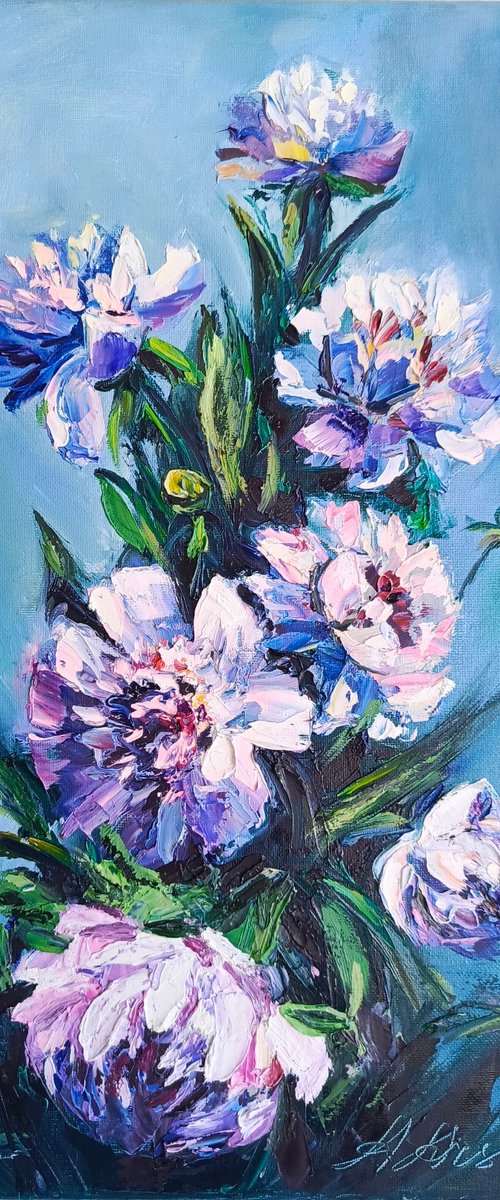 White peonies bouquet by Anastasia Art Line