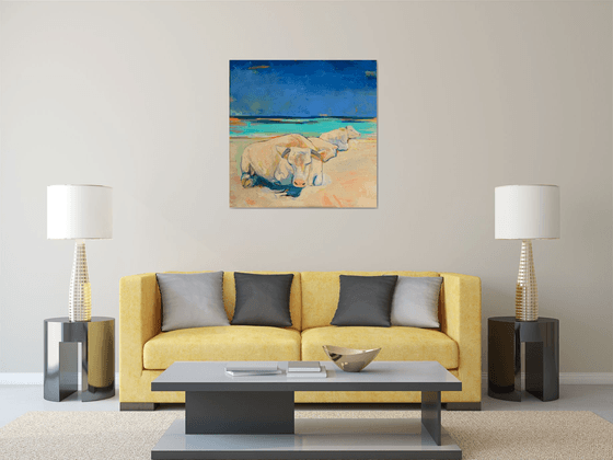 Cows on the beach