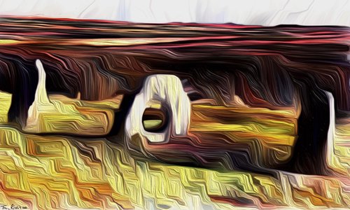Holed Stone - an abstract photo-impressionistic artwork by Tony Roberts