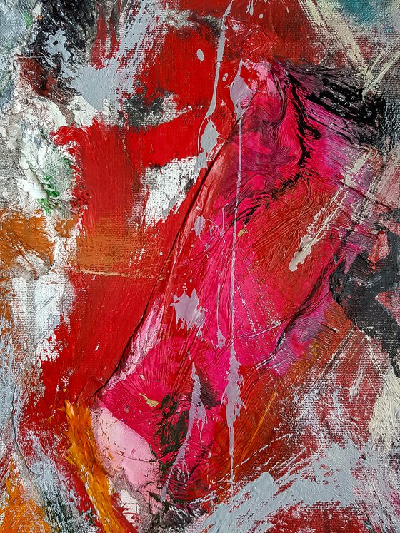 -Humble- Rich textured Abstract Expressionism style painting on canvas.