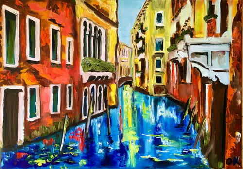 Venice . Canal . Water reflections. by Olga Koval