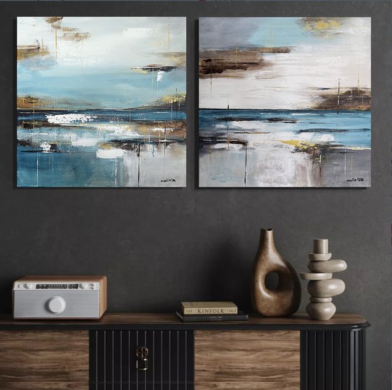 Gilded Stillness Diptych