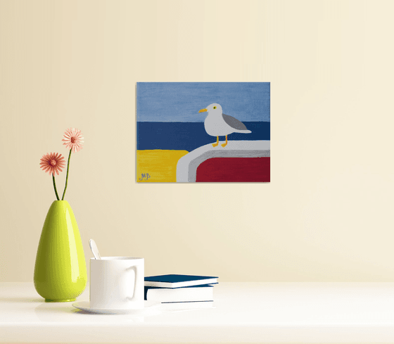 Seagull on the balcony