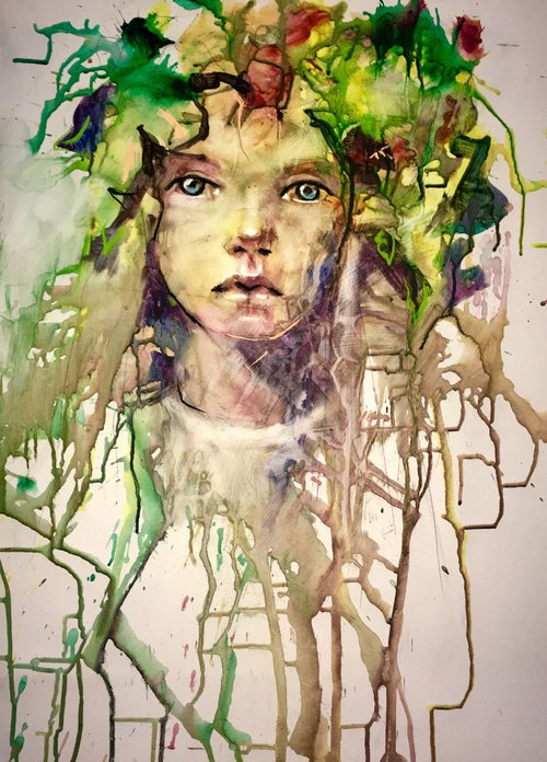 Flower Girl by Anthony Barrow BA(Hons) Fine Art