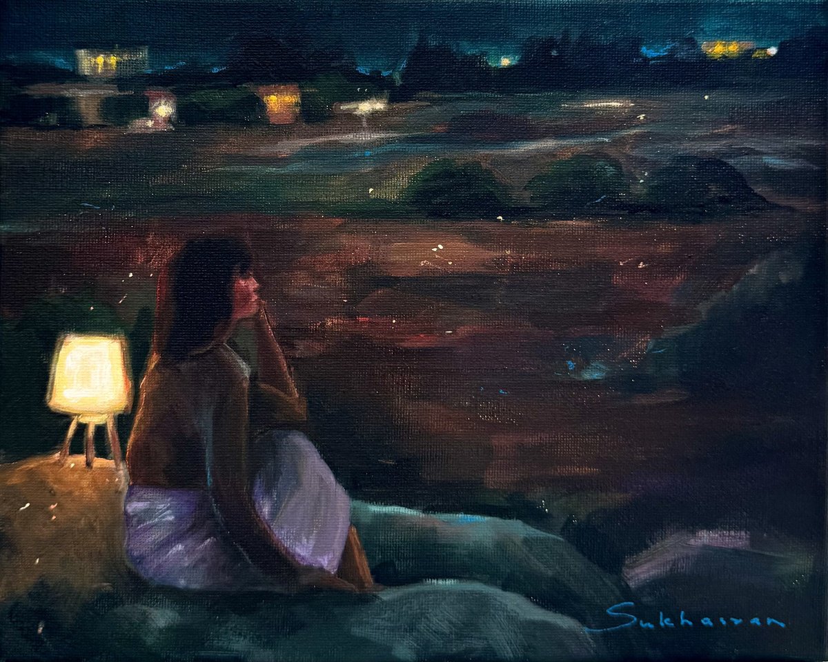 Impressionistic Portrait Acrylic Painting By Victoria Sukhasyan, 10 X 8", The Light, Original Artwork