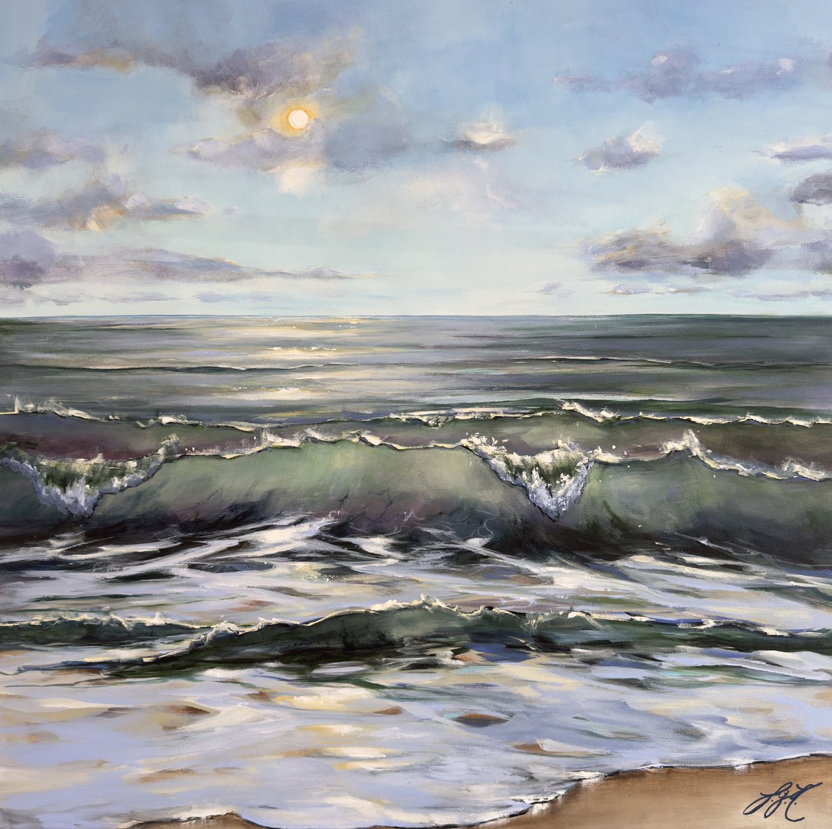 Happy At The Ocean 5 By Sandra Gebhardt-Hoepfner, 31 X 31, Artwork For Sale On Artfinder