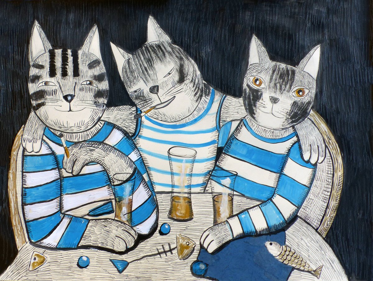 Cats in the Pub #3 by Elizabeth Vlasova