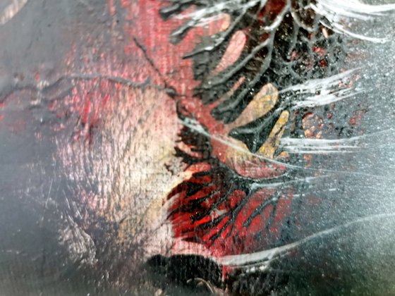 Small painting offer the beauty of light dark and grey O KLOSKA