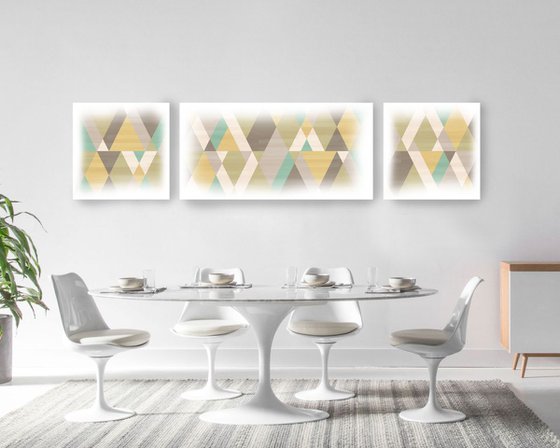 mid century modern art M001 - print on canvas 60x120x4cm - set of 2 canvases