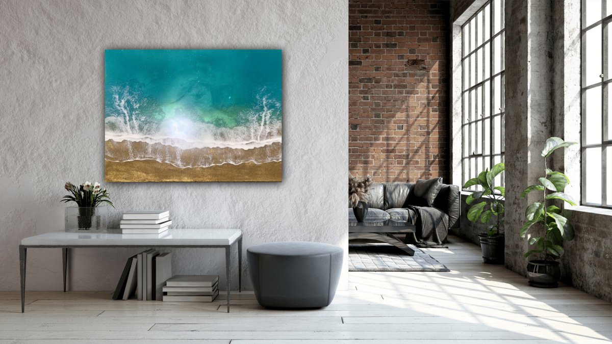 Impressionistic Landscape Painting By Ana Hefco, 48 X 36, Solace, Original Artwork